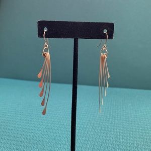 Silver cascading dangling earrings